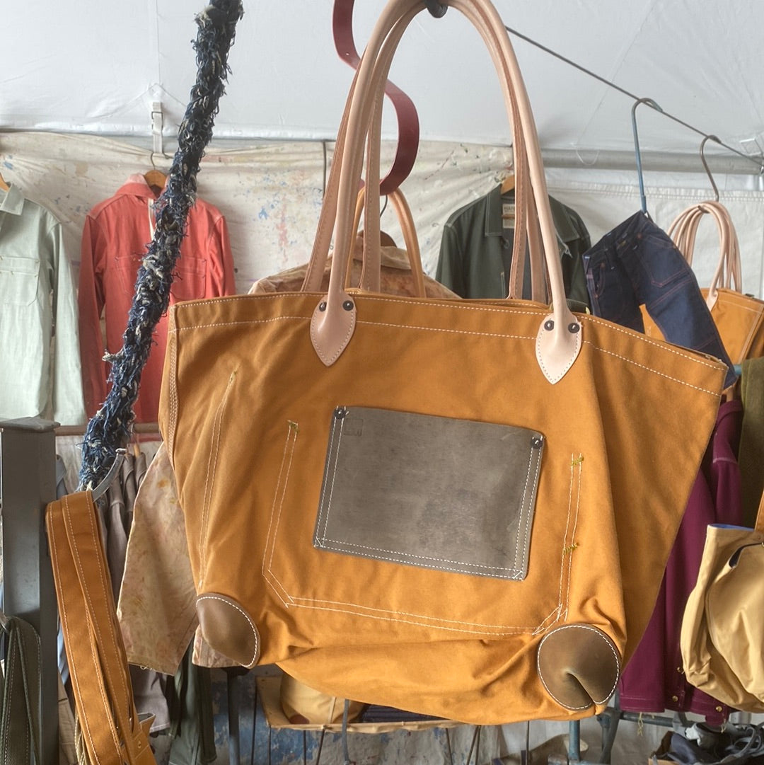 Unlined leather handle tote