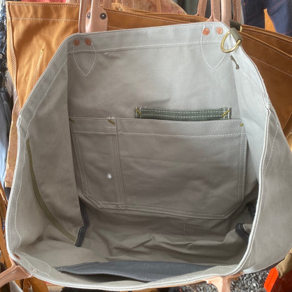 Unlined leather handle tote