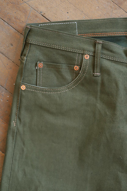 301 Fullcut Olive Green Selvedge Denim Jeans